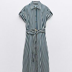 Zara | Dresses | Zara Striped Linen Blend Midi Dress In Elegant Navy | Poshmark Zara | Dresses | Zara Striped Linen Blend Midi Dress In Elegant Navy | Poshmark